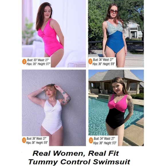 Holipick Women Green Tummy Control One Piece Push Up Bathing Swimsuit - Picture 6 of 6